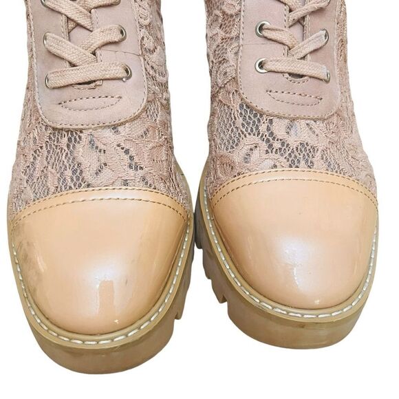 Donald Pliner Ankle Boot Women’s Eliaa Blush Patent Lace-Up Combat Shoes - Picture 9 of 15